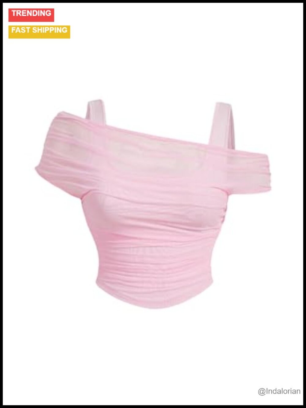 Plus Size Sheer Mesh Off Shoulder Asymmetrical Short Sleeve T-Shirt